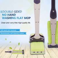 Dry wet amphibious household anti-bacterial double sided mop